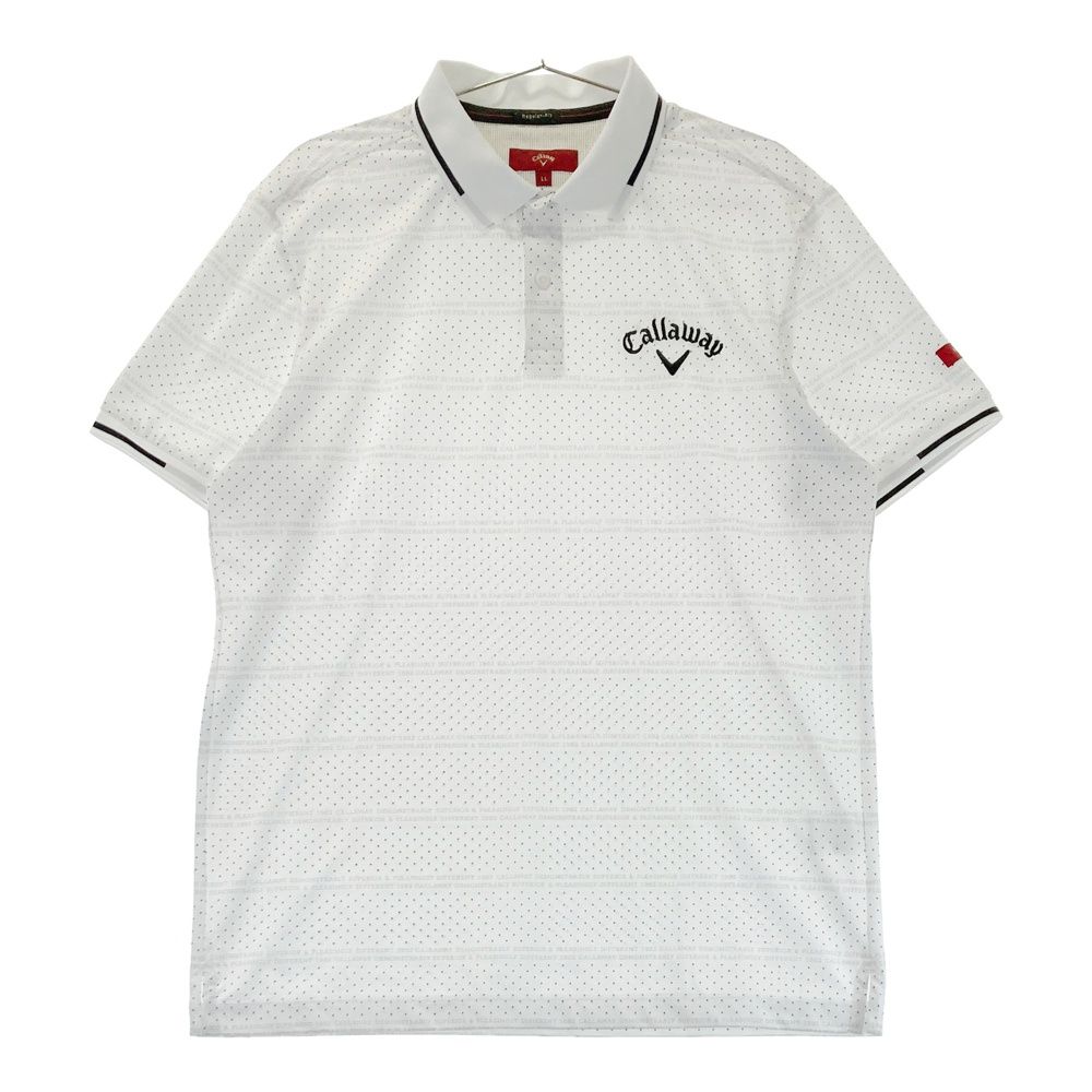サイズ LL CALLAWAY キャロウェイ レッドレーベル 半袖ポロシャツ ドット柄 ホワイト系 240101545731 ゴルフウェア メンズ ストスト