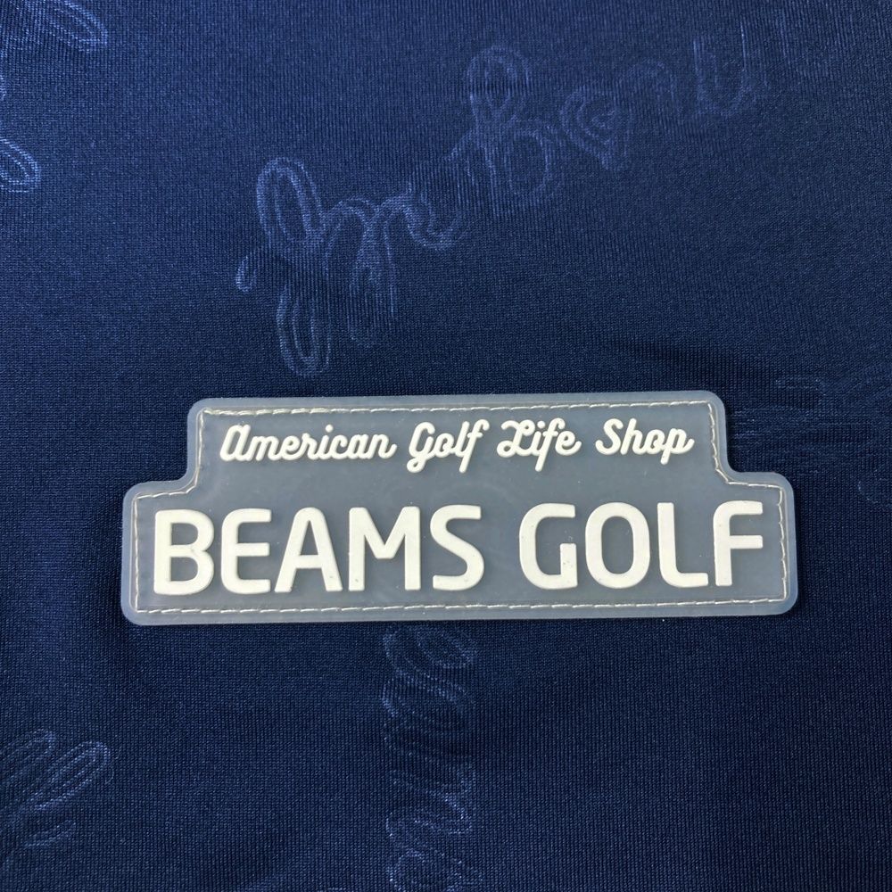 サイズ L BEAMS GOLF ビームスゴルフ 半袖ポロシャツ ロゴ 総柄 ネイビー系 240101545981 ゴルフウェア メンズ ストスト LLC-HASEGAWATOSO_COM