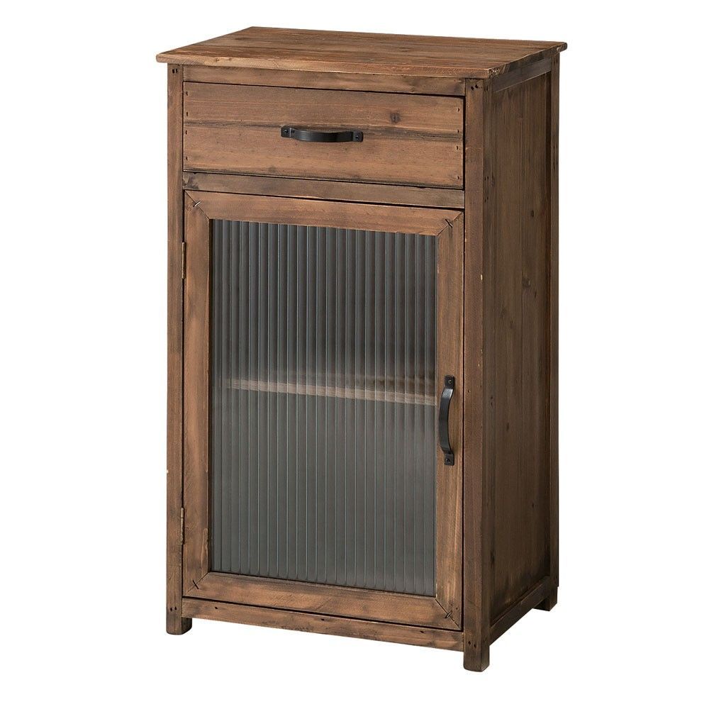 アンティーク調 サイドキャビネット 幅40cm 食器棚 収納ケース チェスト 収納ボックス ガラスキャビネット