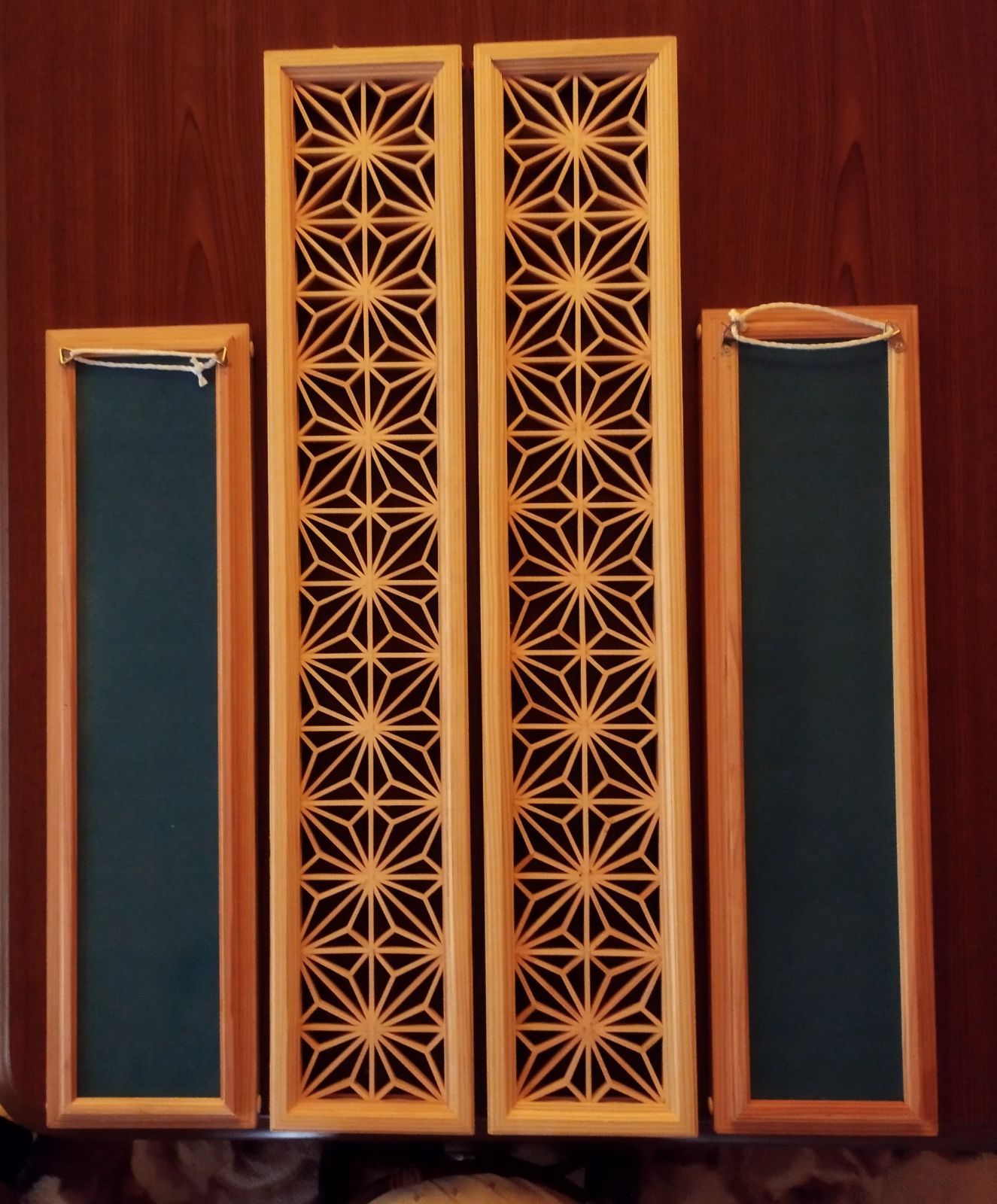 210 麻の葉組子 吹き抜け アクリル板入り 1組