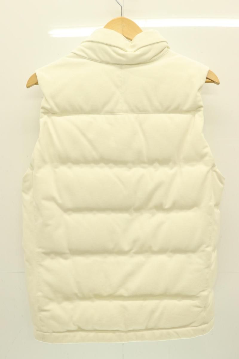 中古】 LACOSTE メンズダウンベスト S ピケダウンベスト LACOSTE S 白