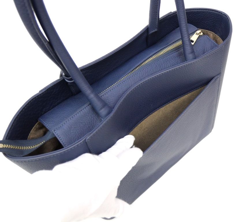 アテニア Attenir トートバッグ ネイビー レザー 【中古】(69373) アテニア Attenir トートバッグ ネイビー レザー - メルカリ