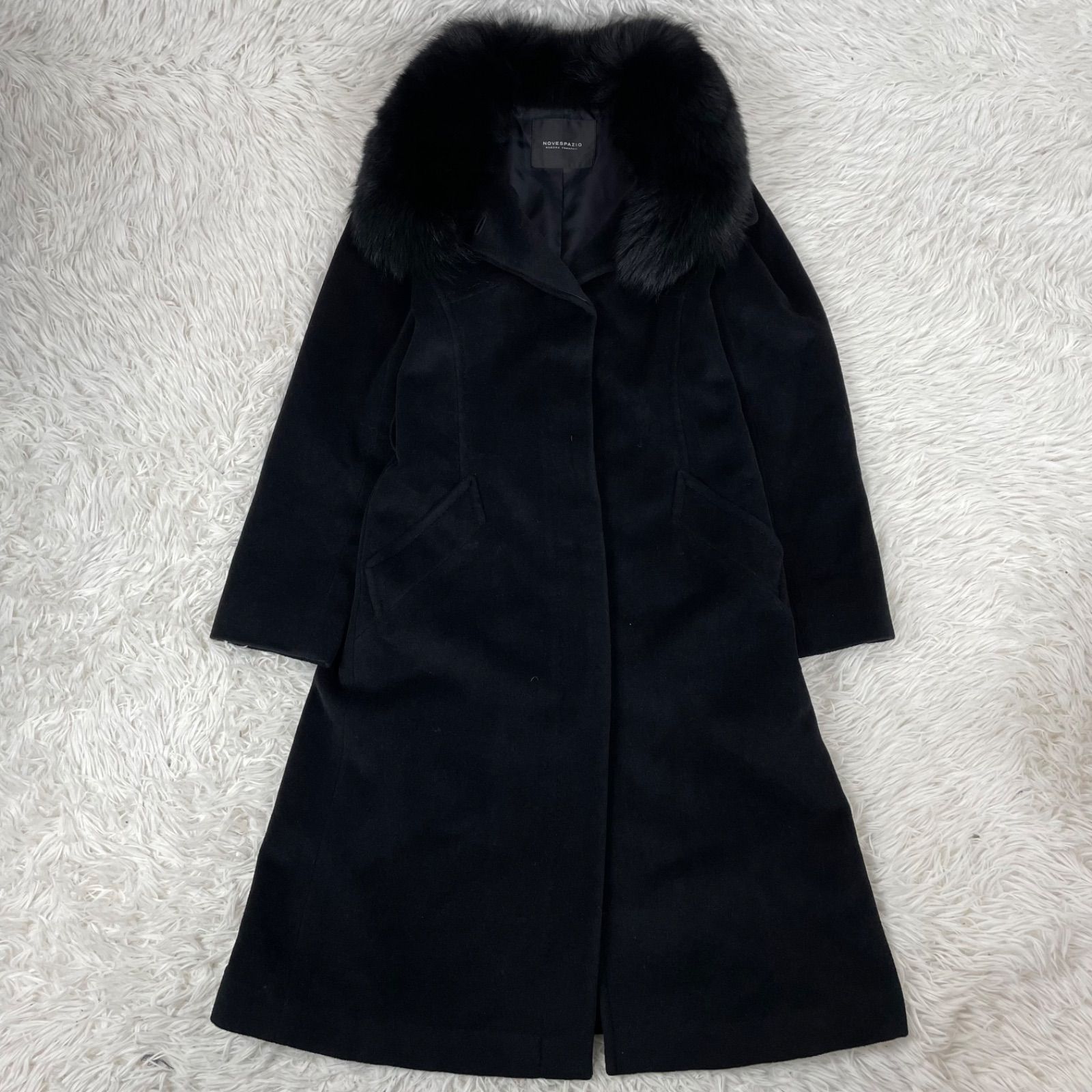 ノーベスパジオ　フォックスファー　アンゴラコート 美品 NOVESPAZIO NOBORU YAMAFUJI ロングコート M アンゴラコート