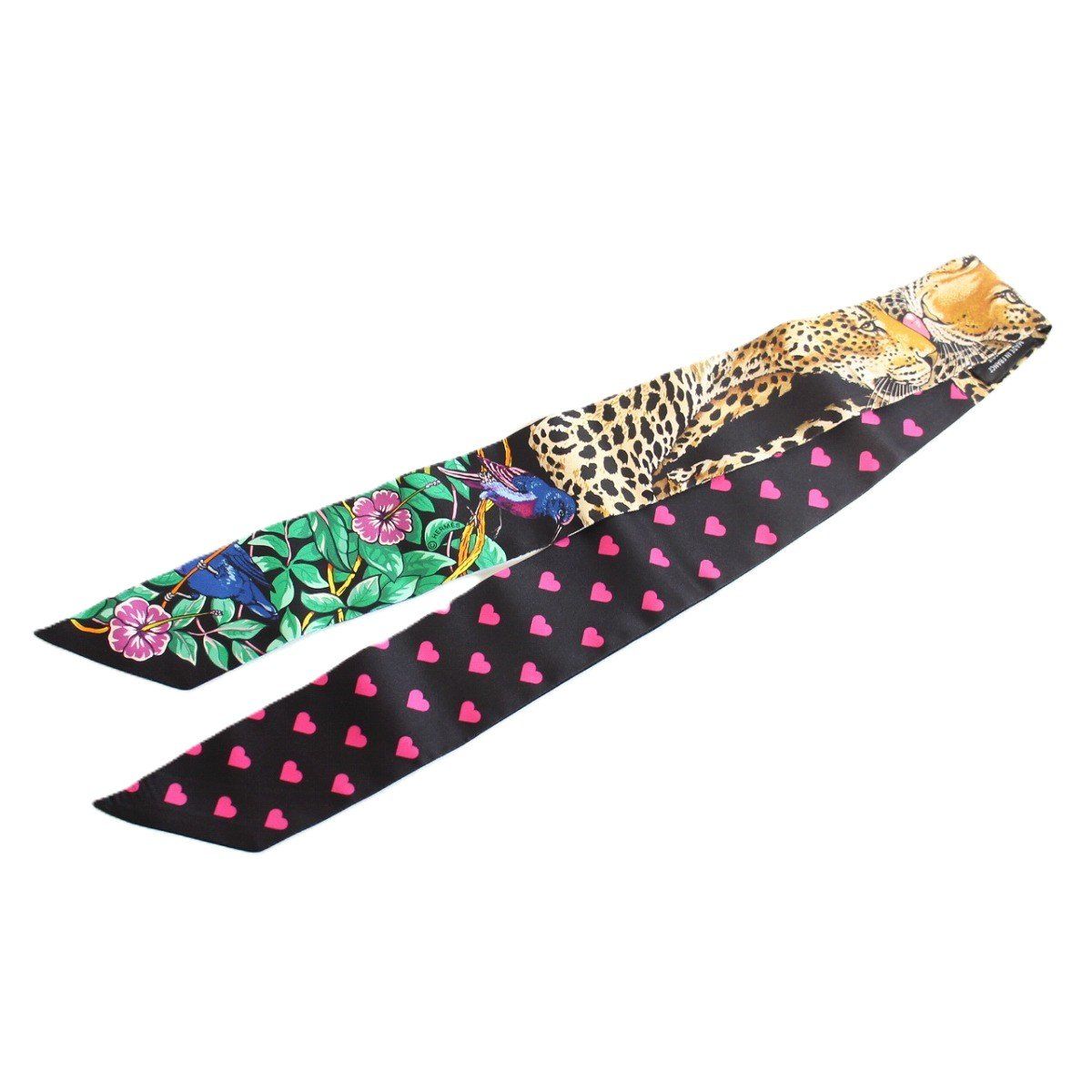 HERMES エルメス ツイリー ジャングルラブ ラブ ブラック系 シルク100% いおき質店