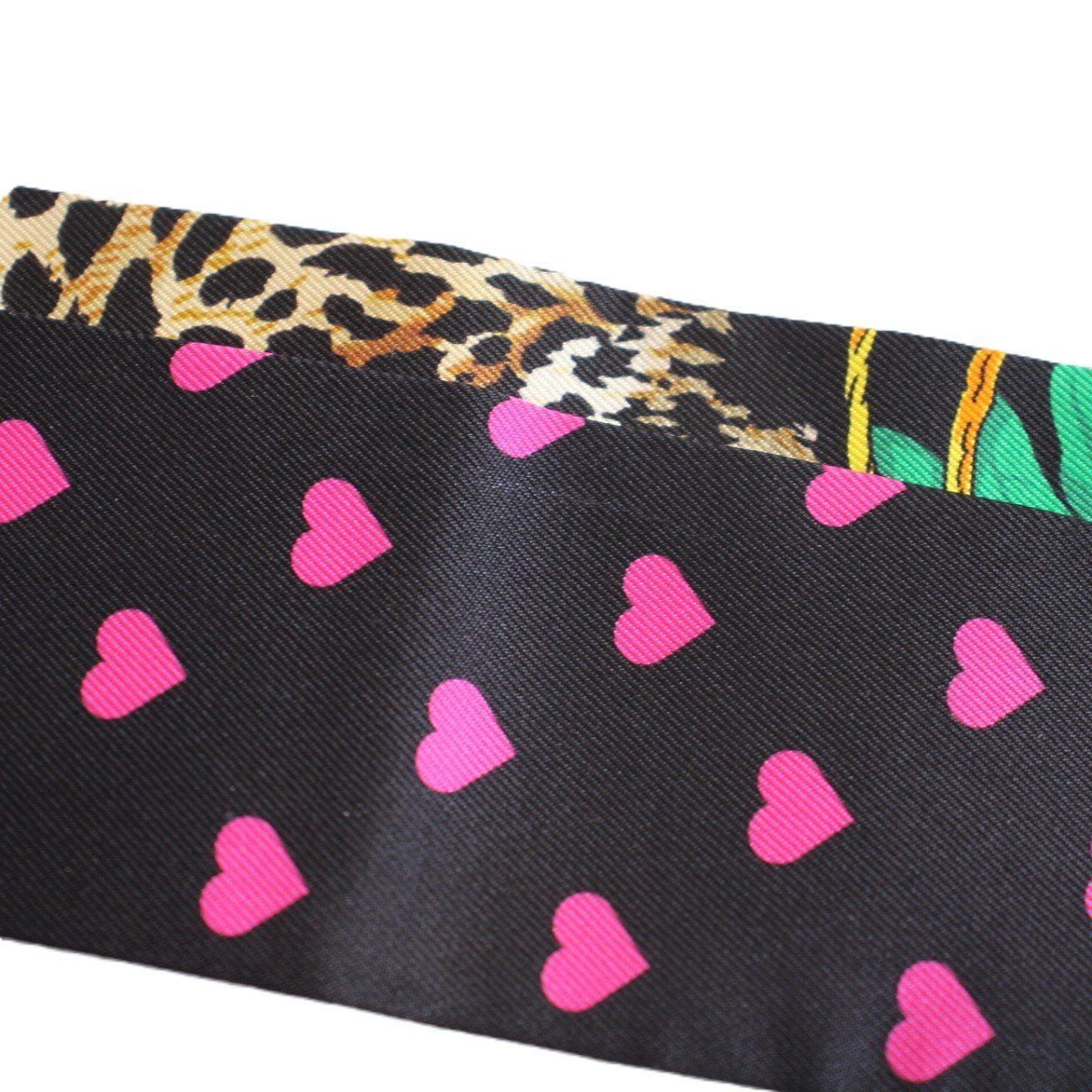 HERMES エルメス ツイリー ジャングルラブ ラブ ブラック系 シルク100