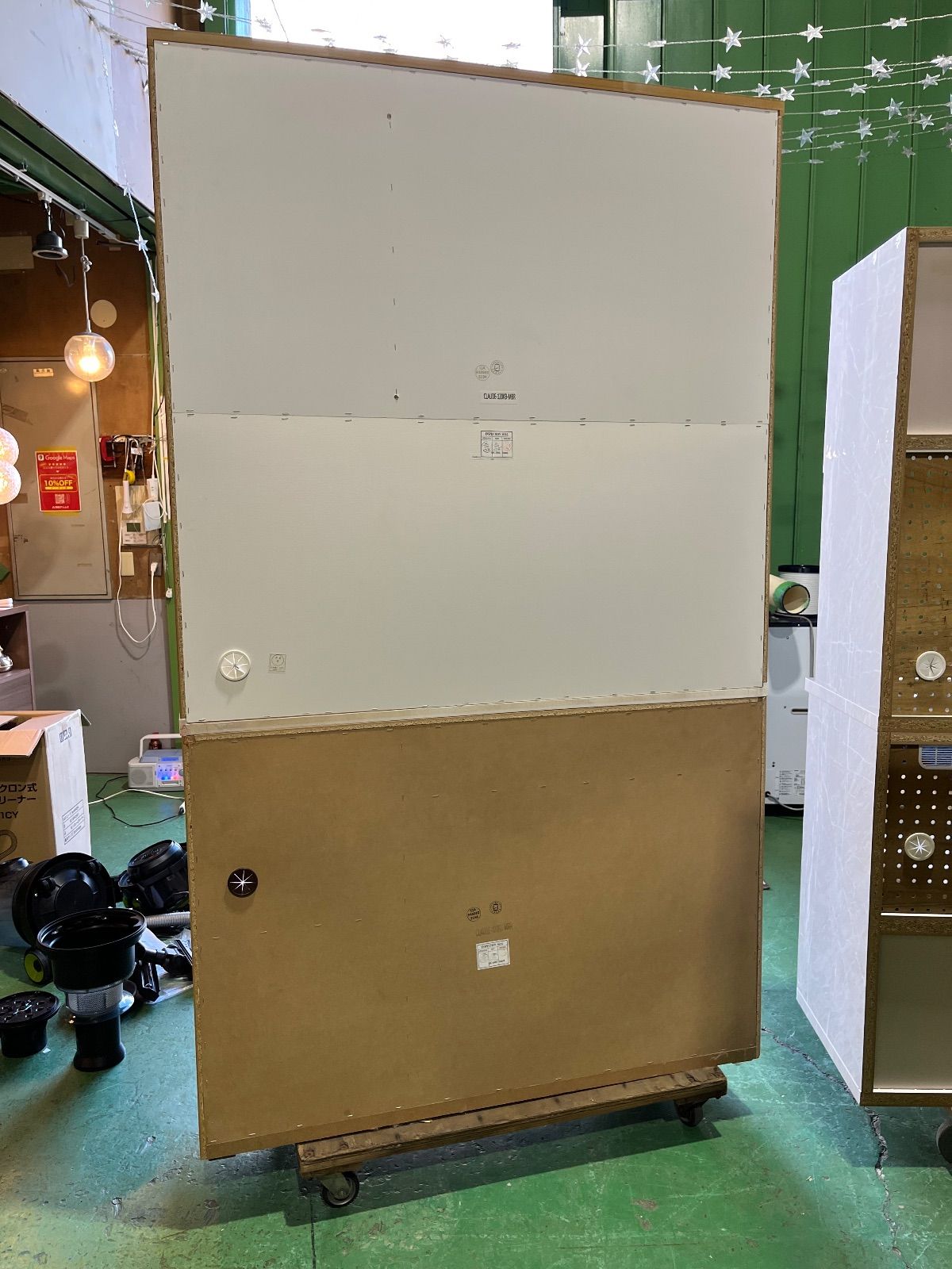 食器棚 レンジ台 レンジボード ガラス扉付き キッチンボード 大型家具 キッチン収納 料理 一軒家 茶色 ブラウン 倉庫前 割引あり