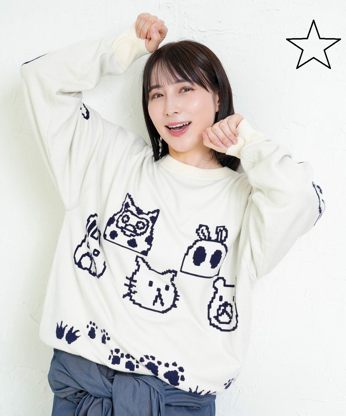 ScoLarParity ス パリティ 353122 リバーシブルドット絵柄ニットプルオーバー