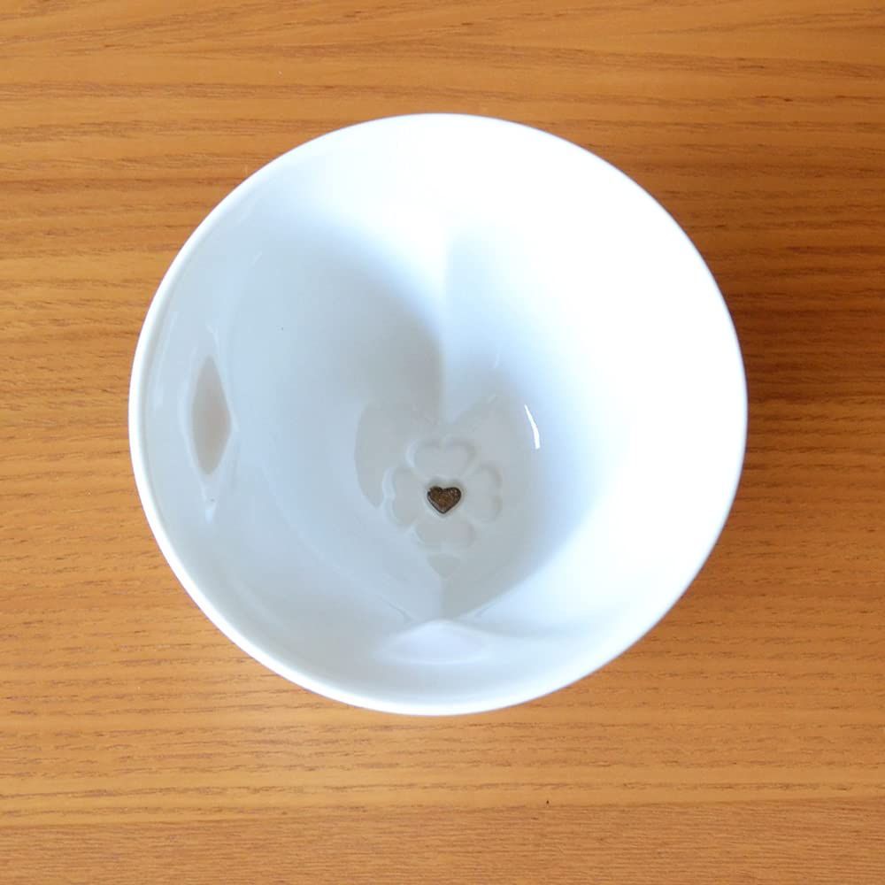 湯のみ ハート-クローバーが浮き出る 来客用 湯飲み ５個セット おしゃれ かわいい 有田焼 波佐見焼 ハート in クローバー 煎茶碗