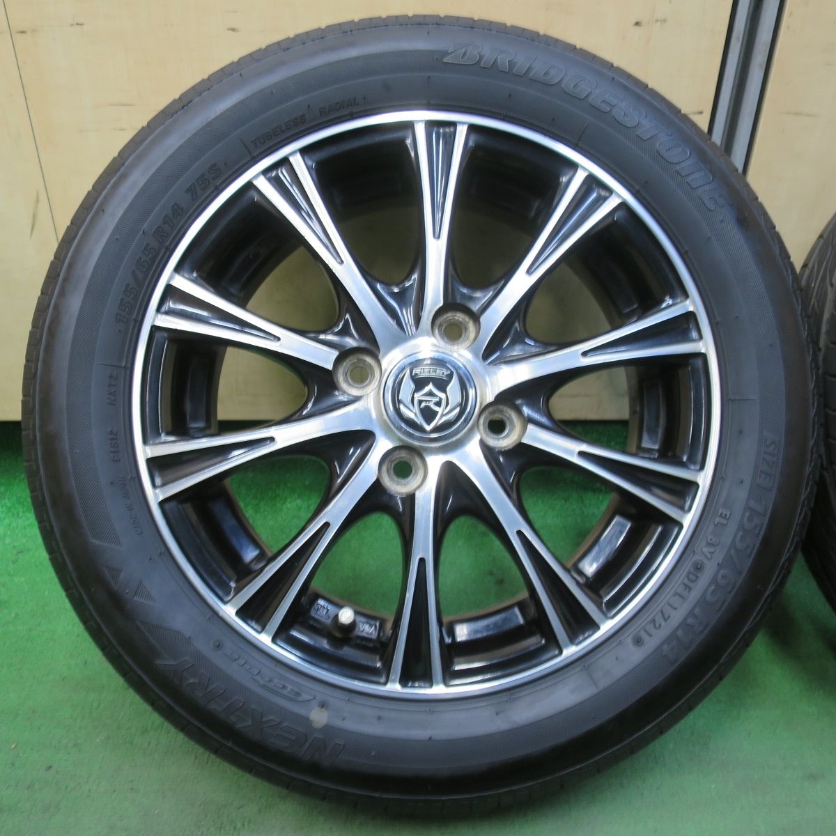 バリ溝 21年 8 5分 155 65 R 14 ブリヂストン ネクストリー エコピア RiZLEY ライツレー 14インチ PCD 100 4 H 5102413イノ
