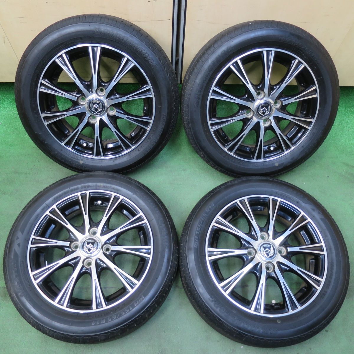 バリ溝 21年 8 5分 155 65 R 14 ブリヂストン ネクストリー エコピア RiZLEY ライツレー 14インチ PCD 100 4 H 5102413イノ