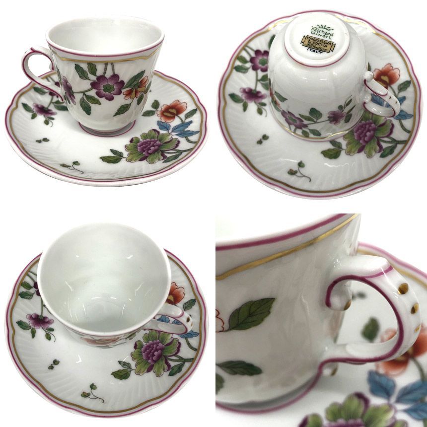 物 品 Richard Ginori リチャードジノリ グランデューカ コーヒーカップ＆ソーサー 120 ml デミタスカップ モカカップ ヴィンテージ アンティーク aq 12199