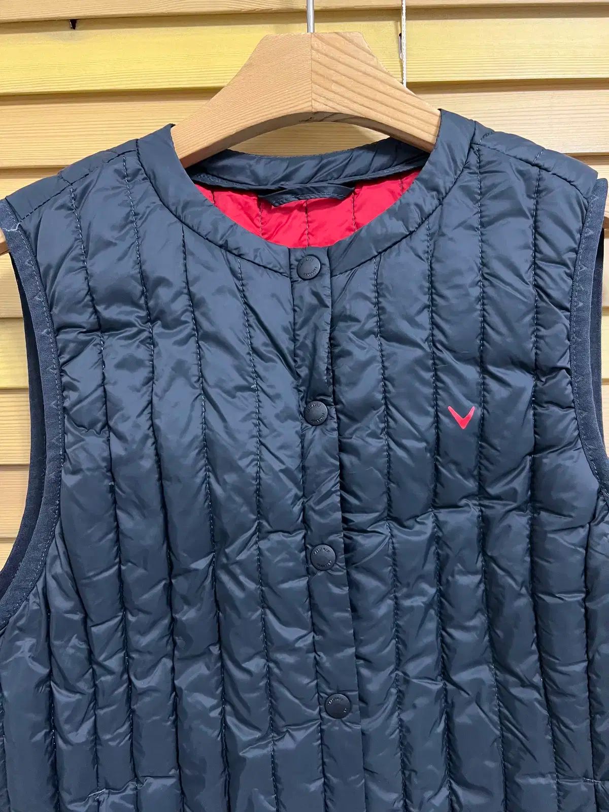 キャロウェイ レディース チャコールグレー グースダウンベスト 軽量ベスト ゴルフベスト 90