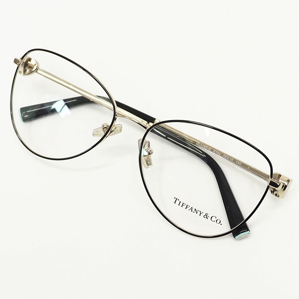 TIFFANY-CO. 眼鏡 サイズ 56 16-140 ブラック ペールゴールド TF 1163 B 6164 メガネ ティファニー レディース 5 CH J 06433 KCT 31