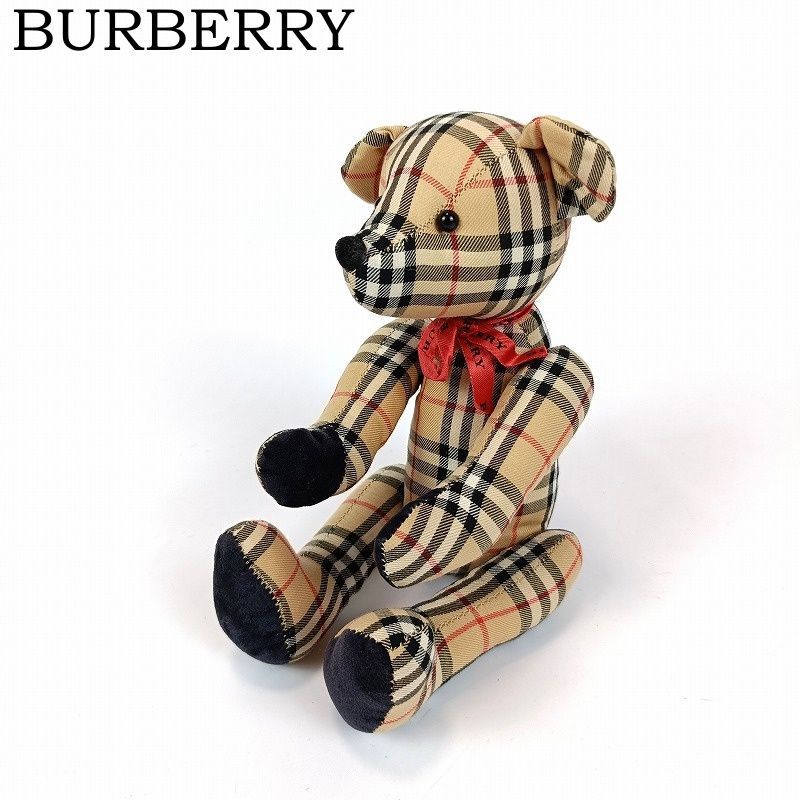 BURBERRY チェック柄 テディベア ぬいぐるみ BURBERRY ウール製