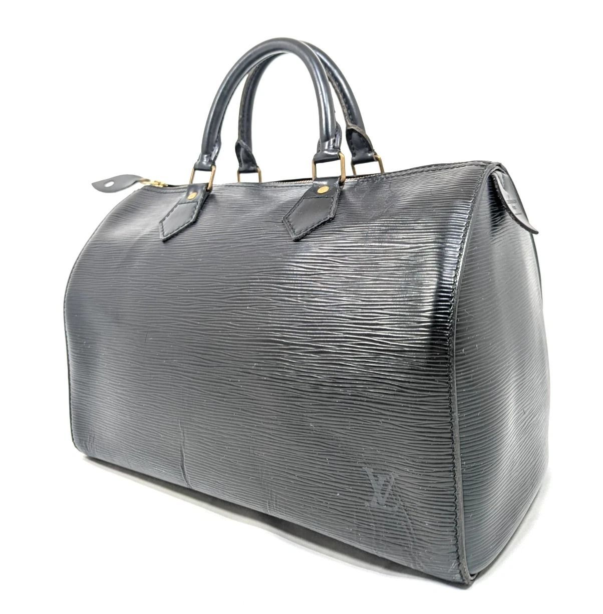 本物 ルイ ヴィトン スピーディ 30 ハンドバッグ エピ M59022 LOUIS VUITTON ブラック ノワール レザー ボストンバッグ レディース ヴィンテージ