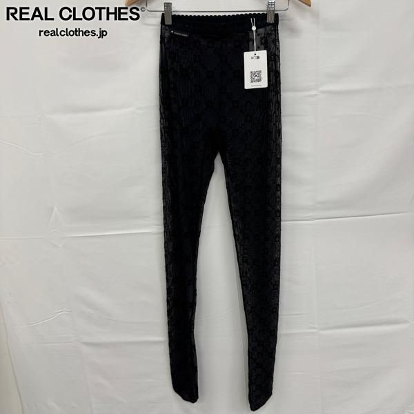 Marine serre マリーンセル 25SS RECYCLED MESH FLOCK TIGHTS メッシュタイツ WUW034A ブラック XS