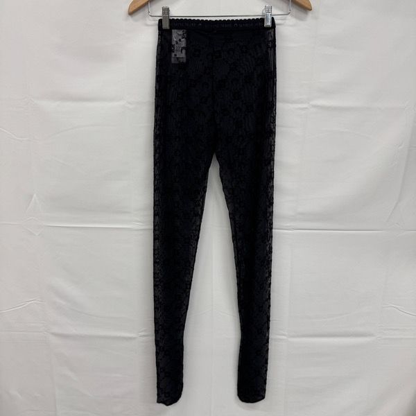 Marine serre マリーンセル 25SS RECYCLED MESH FLOCK TIGHTS メッシュタイツ WUW034A ブラック XS