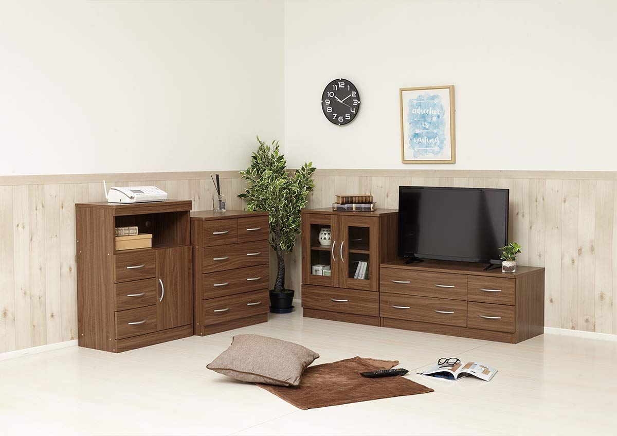 クロシオ ブルーム ローチェスト ウォールナット色 幅90