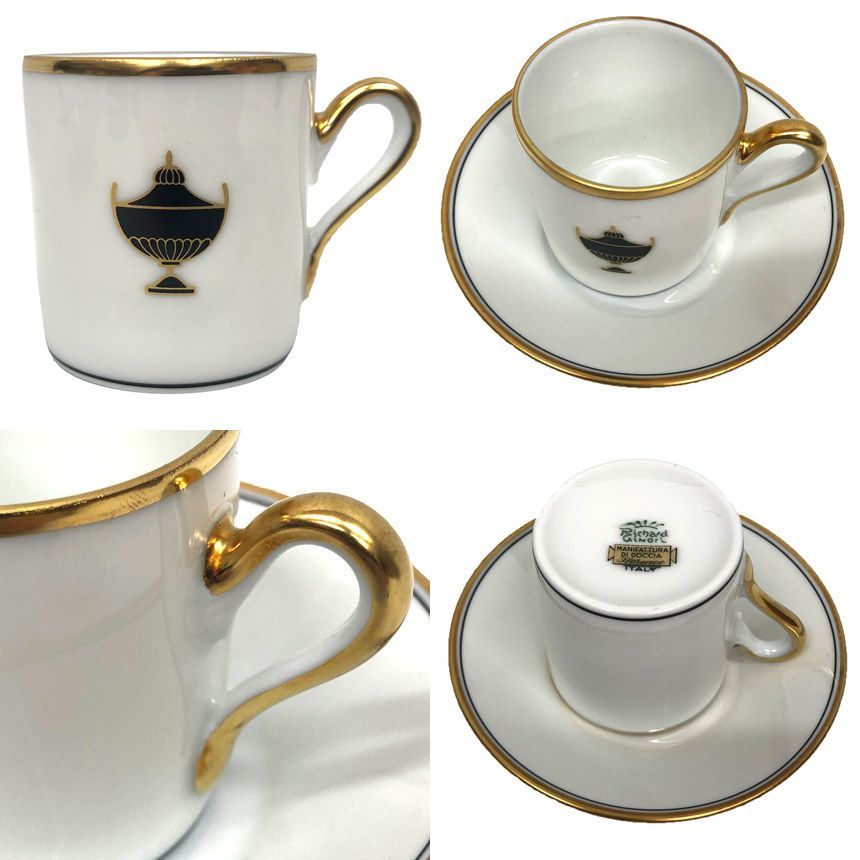 Richard Ginori リチャードジノリ インペロ ビアンコ エスプレッソ デミタス カップ＆ソーサー ヴィンテージ アンティーク 物 aq 12204