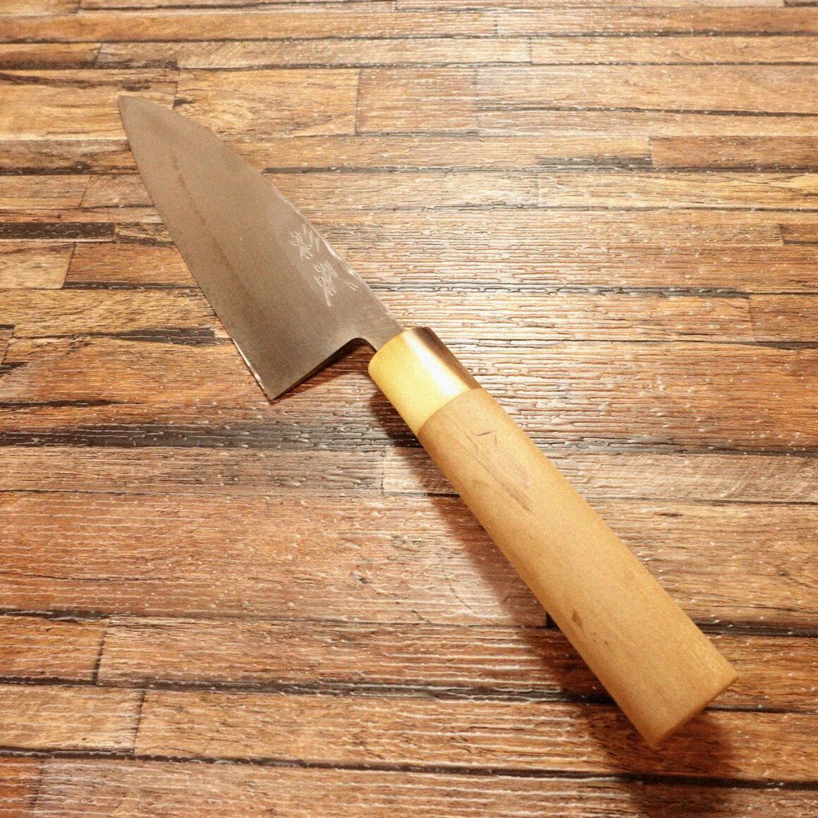 杉本 相出刃包丁 研ぎ済 白水牛柄 細身 出刃包丁 身卸包丁 155 mm