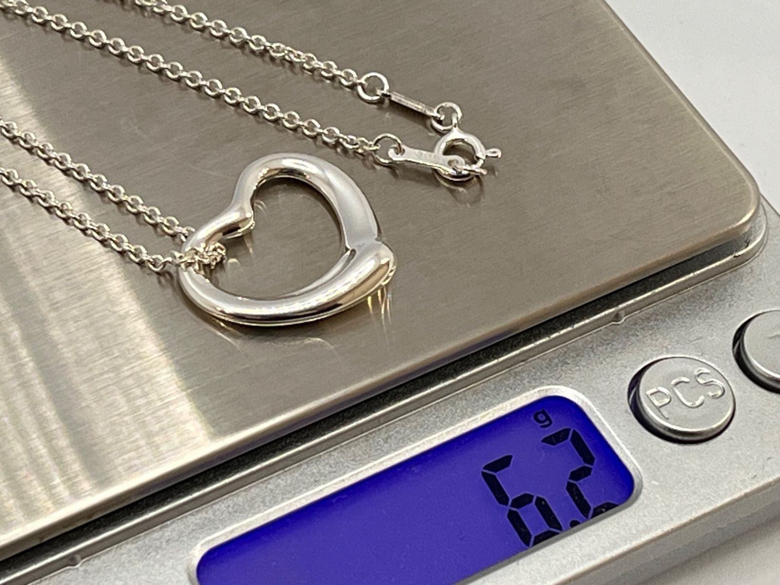 a154 超美品 Tiffany&Co. ティファニー オープンハート ネックレス