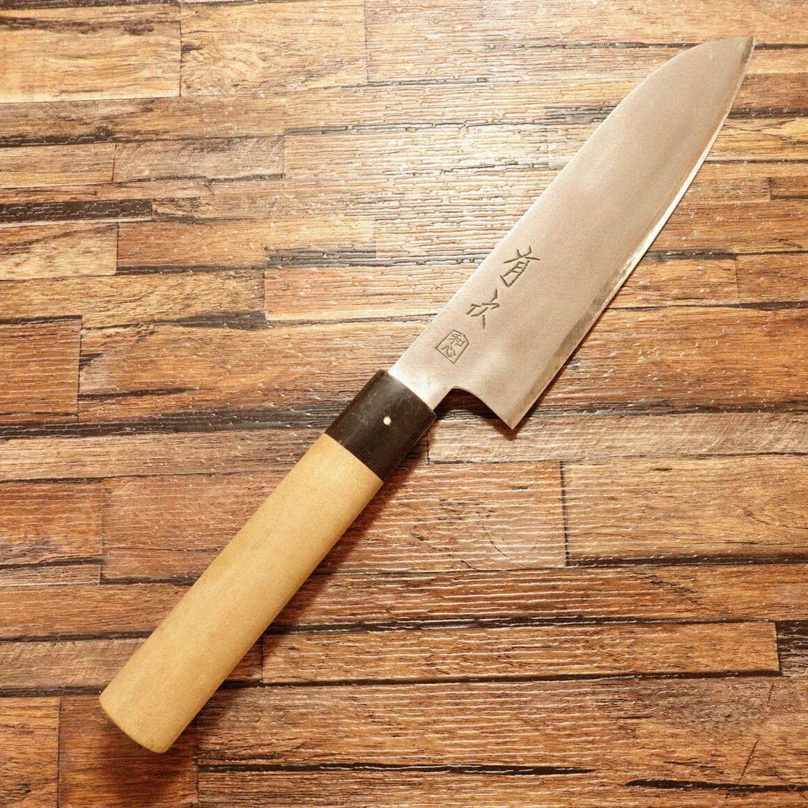有次 和三徳包丁 研ぎ済 和心 水牛柄 割込 万能包丁 180mm