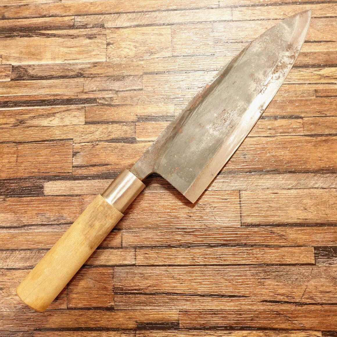 有次 大出刃包丁 研ぎ済 黒打ち 特製 ハガネ 245mm