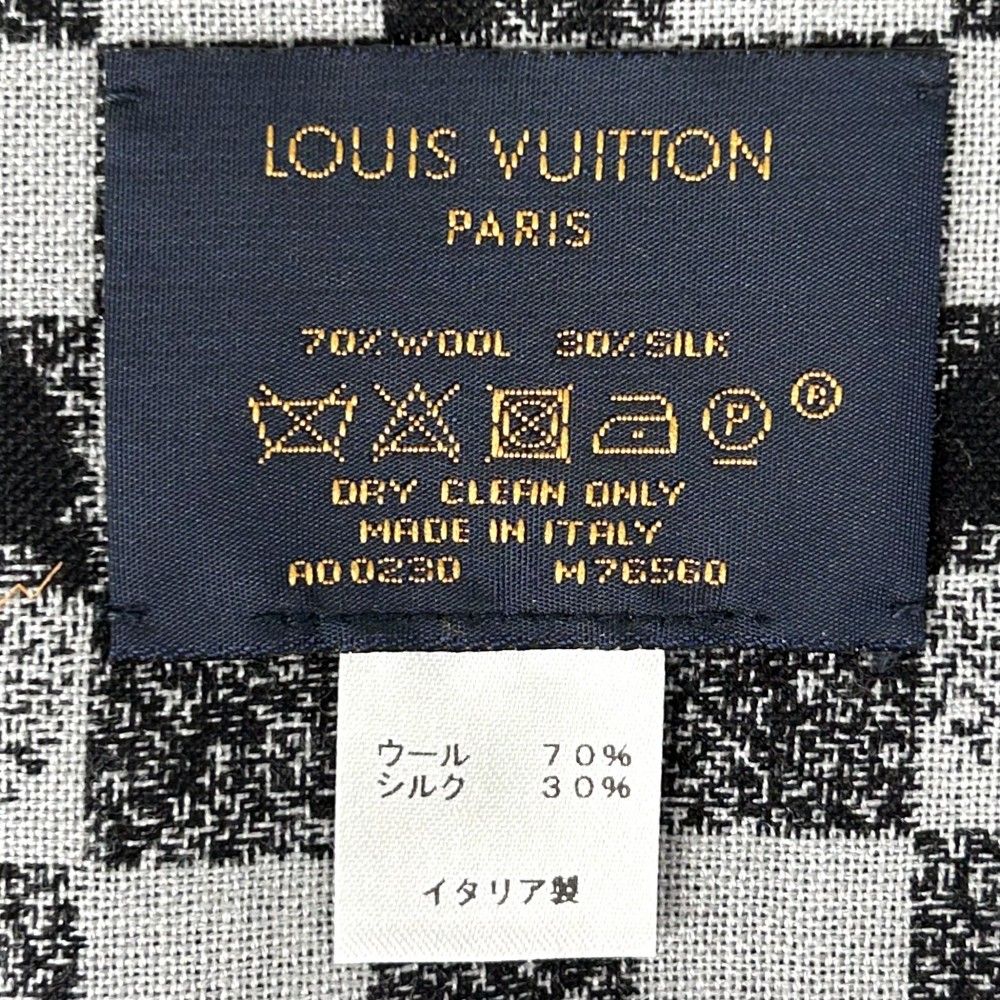 ルイ・ヴィトン LOUIS VITTON ダミエ柄 ブラック スカーフ｜LOUIS