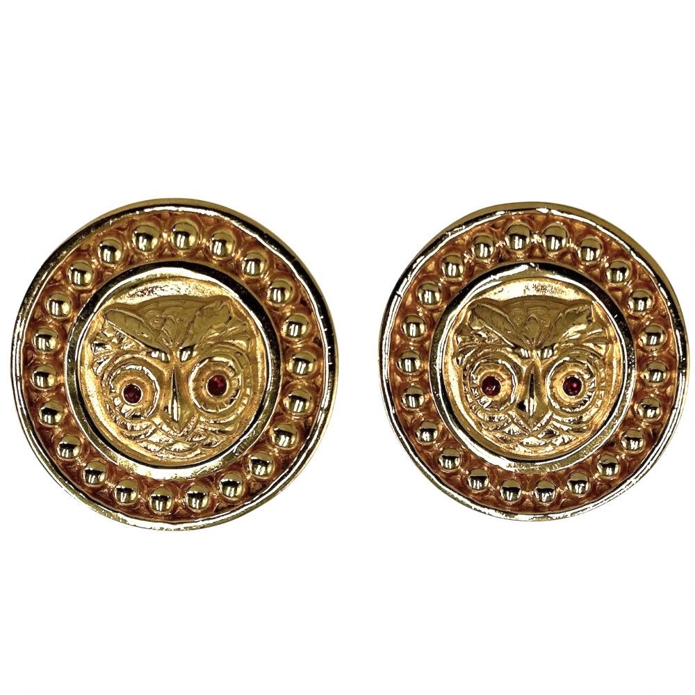 シャネル イヤリング レディース ヴィンテージ フクロウモチーフ CHANEL GP ゴールド 約46.9g 品
