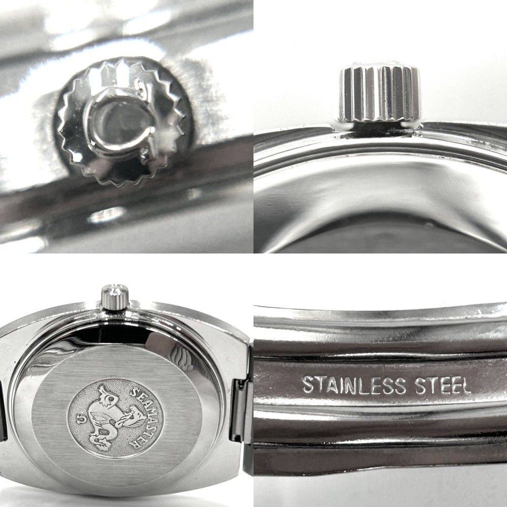  オメガ 腕時計 メンズ シーマスター cal 1012 デイト AT ブラック文字盤 OMEGA 166 0216 366 0848 自動巻き ステンレススチール ブラック 黒 シルバー金具 品 その他 時計