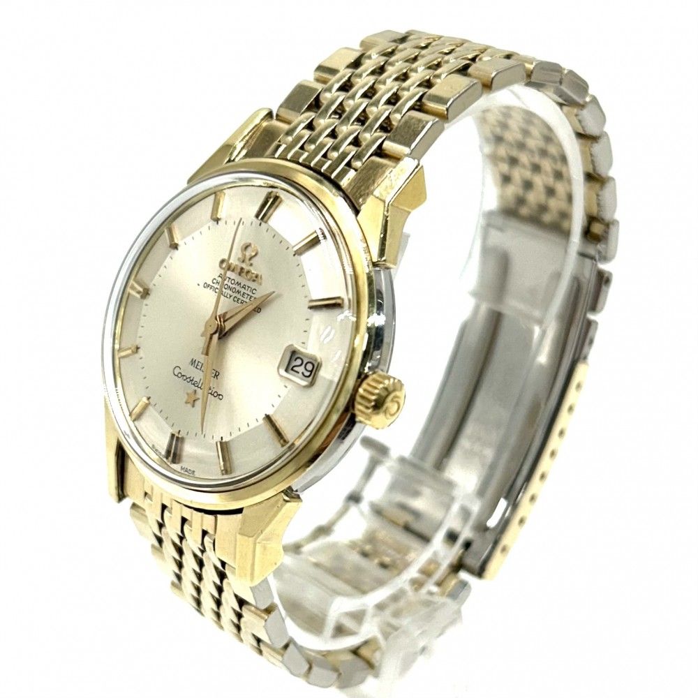 オメガ 腕時計 メンズ コンステレーション デイト Cal 561 ヴィンテージ ホワイト文字盤 AT OMEGA 168 005 自動巻き ステンレススチール ホワイト 白 ゴールド金具 品