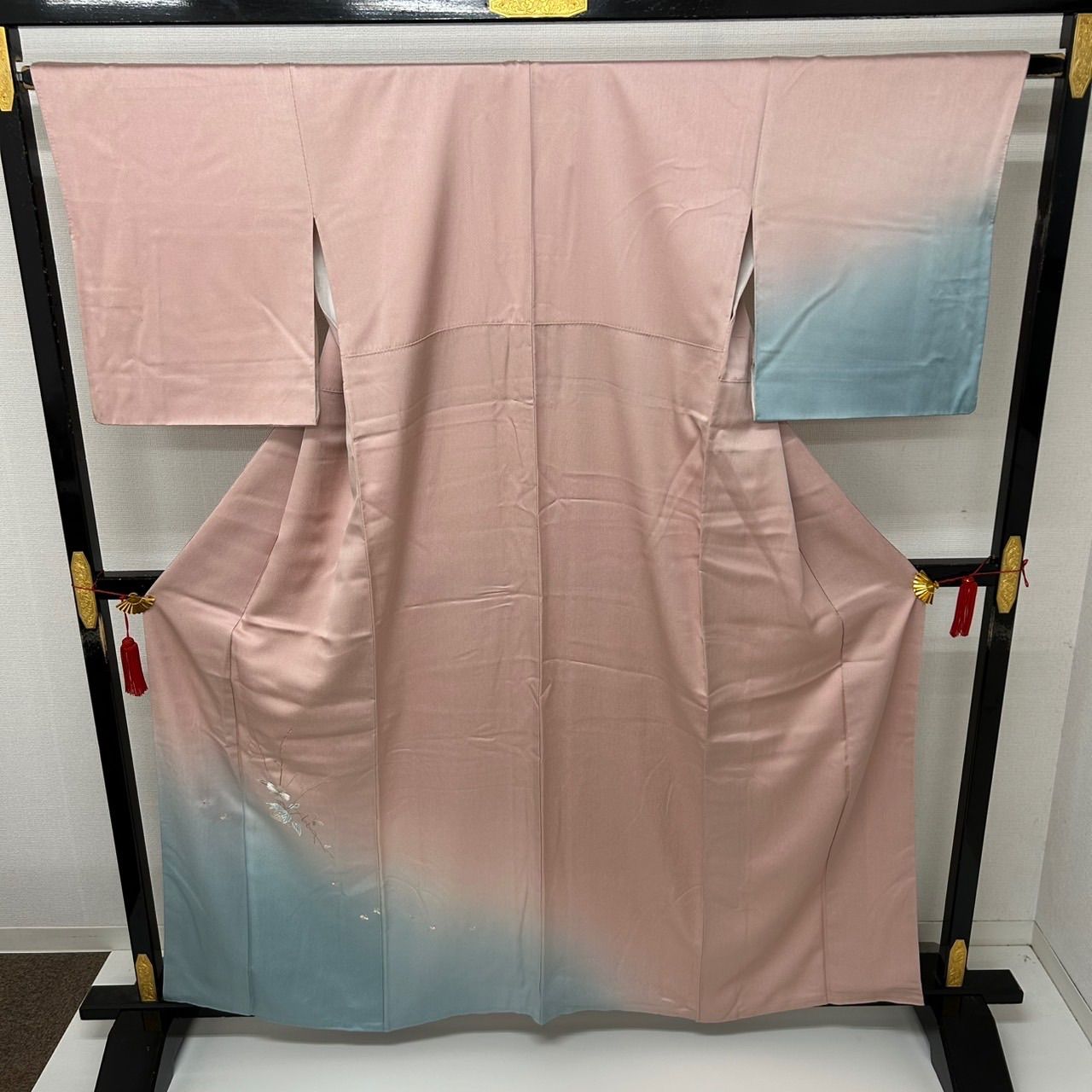 総刺繍 付け下げ 正絹 紋なし 美しい花刺繍 袷 着物 MK-670