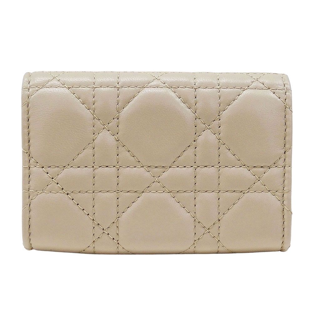 ディオール Dior 財布 レディース ブランド コインケース カナージュ レザー ベージュ 小さめ コンパクト キルティング ロゴ おしゃれ