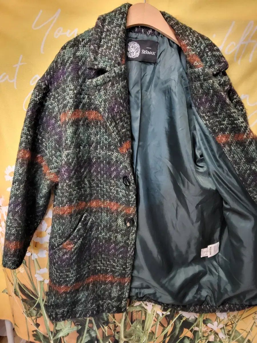 SYSMAX アルパカ CHECK パータン ウール コート F