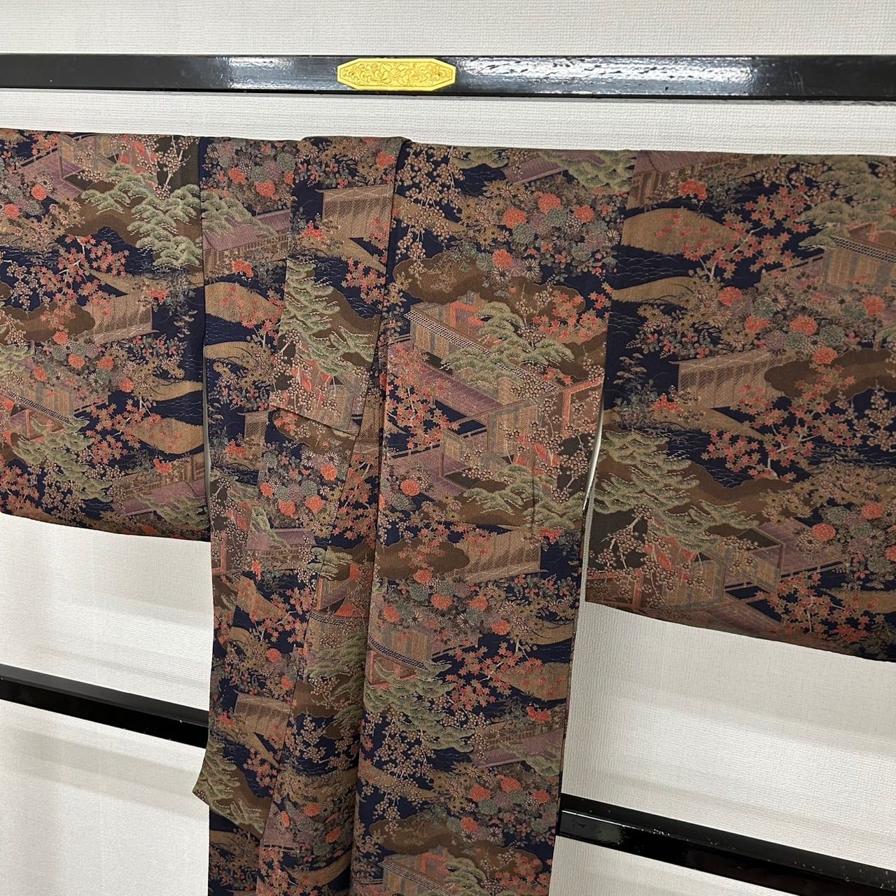 裄67 縮緬 型染め 小紋 正絹 染め 袷 着物 MK-671 - メルカリ