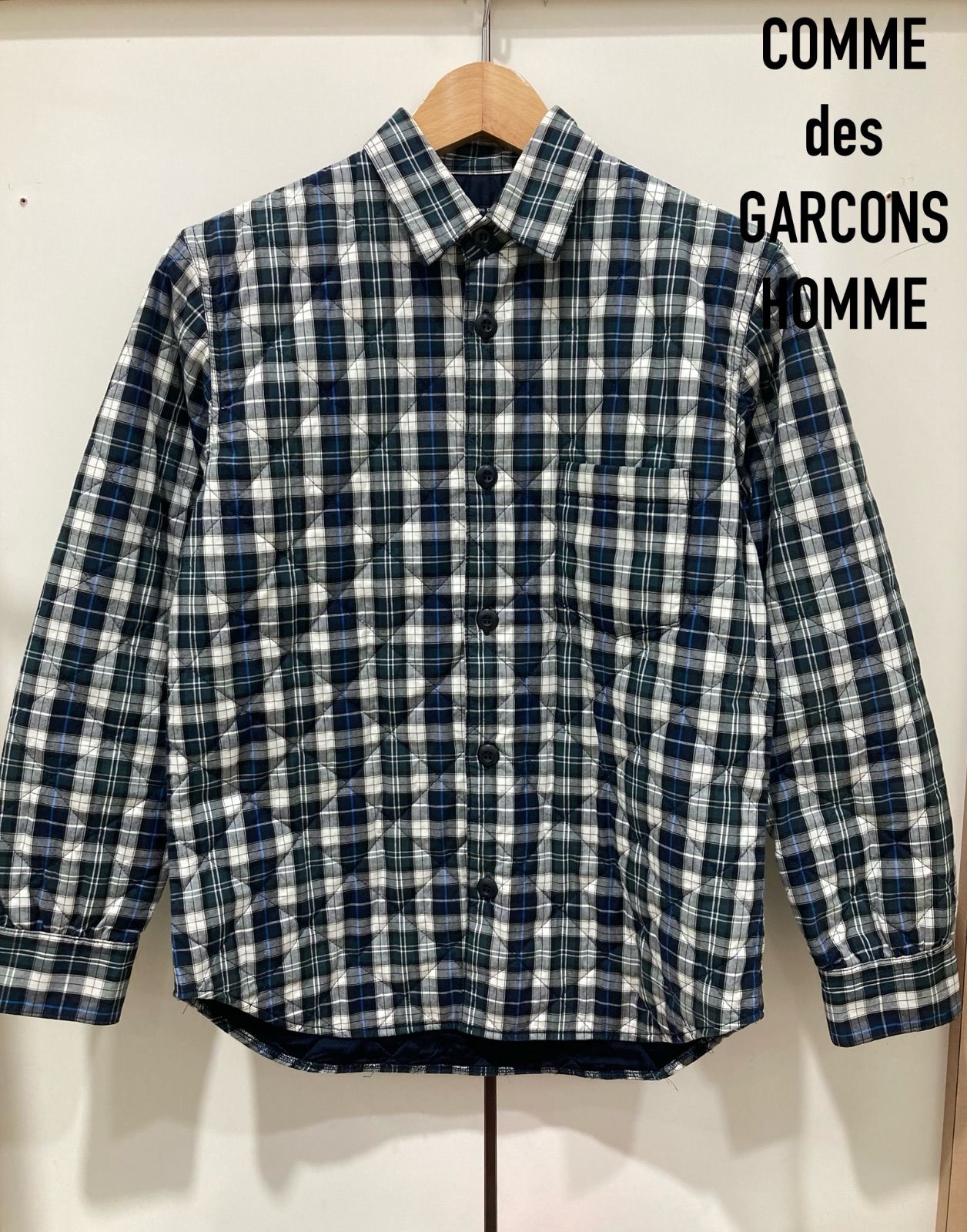 COMME des GARCONS HOMME コムデギャルソンオム 中綿ジャケット チェック柄 HD-B033 AD2019 XS