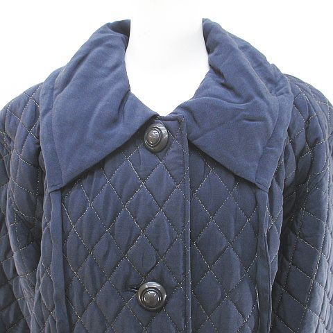 ダナパリ DANAPARIS キルティングコート ミディアム丈 絹 シルク 9 紺系 ネイビー 刺繍 裏地 GULLKHAN_COM