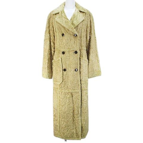 リツコ シラハマ RITSUKO SHIRAHAMA チェスターコート ロング丈 1 ベージュ ダブルボタン ファー 裏地