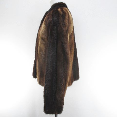 サガミンク SAGA MINK SELECTED サガファー 毛皮 ミンクファー コート ショート丈 11 茶系 ブラウン クリップホック 裏地 GULLKHAN_COM