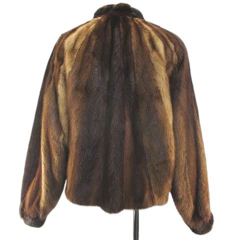 サガミンク SAGA MINK SELECTED サガファー 毛皮 ミンクファー コート ショート丈 11 茶系 ブラウン クリップホック 裏地