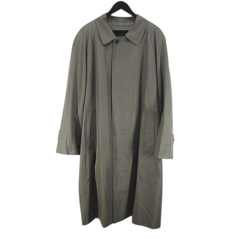 バーバリー ロンドン BURBERRY LONDON BBB55-566-78 BBB5 ステン コート ロング丈 94-175-6 緑系 カーキ 無地 比翼 ライナー付 ノバチェック 裏地 ウール シルク