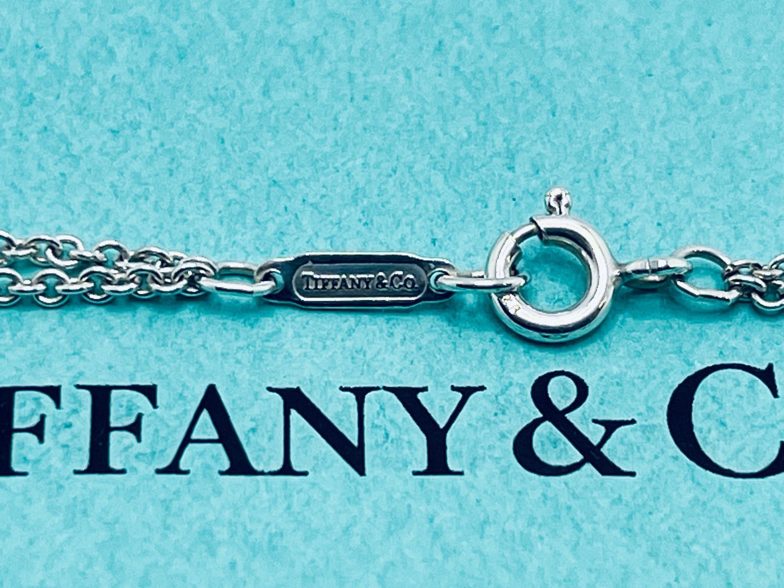 Tiffany&Co．ネックレス a155 Tiffany&Co. 美品 ティファニー インフィニティ ダブルチェーン