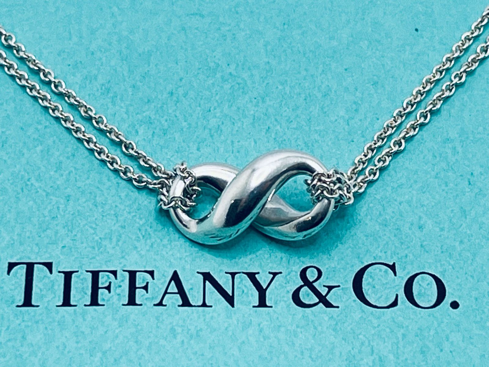 ティファニー ダブルチェーン インフィニティ ネックレス シルバー925 a155 節約 Tiffany&Co. 美品 ティファニー インフィニティ ダブル