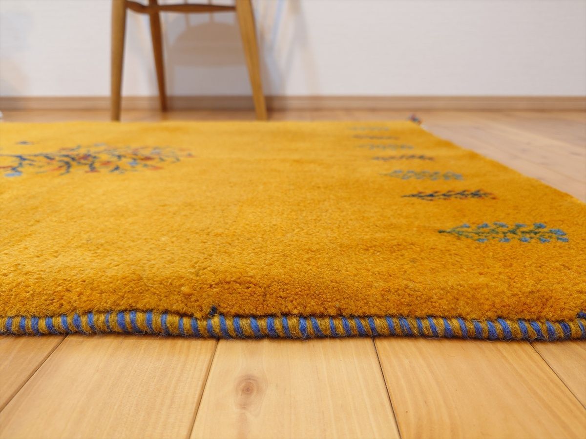 ペルシャ ギャッベ マット大 ラグ 122x86cm 黄金色 ザクロの木 ヤギ 生命の木 RJ16161 MARWIL-DEMENAGEMENTS_CH