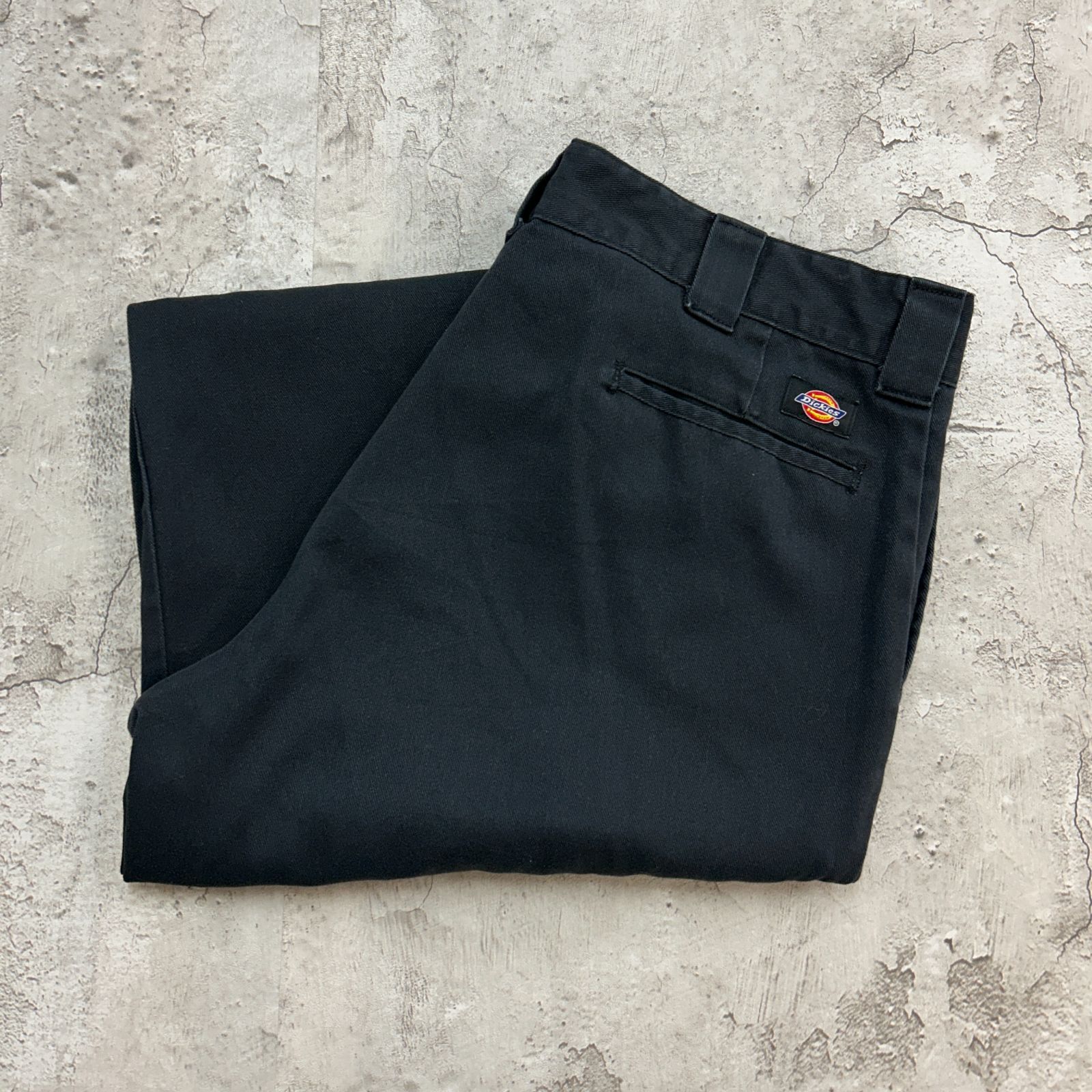 ３枚ディッキーズ874 ブラックチノパン　ワーク　古着W43 L29相当 Dickies ディッキーズ ワークパンツ チノパン 古着 ブラック 黒色 W38