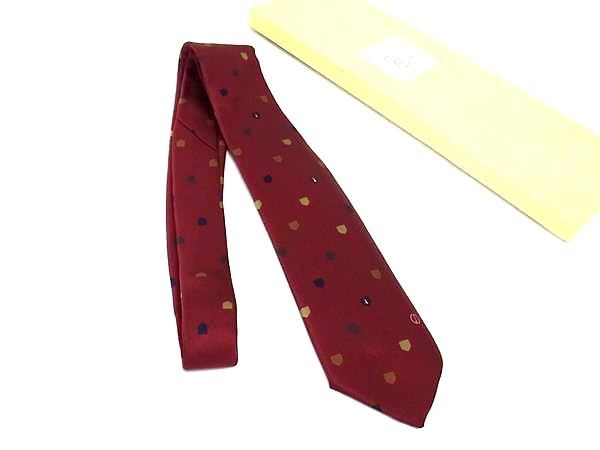 dunhill ダンヒル シルク 総柄 ネクタイ ビジネス 紳士 メンズ ボルドー系 BQ1669