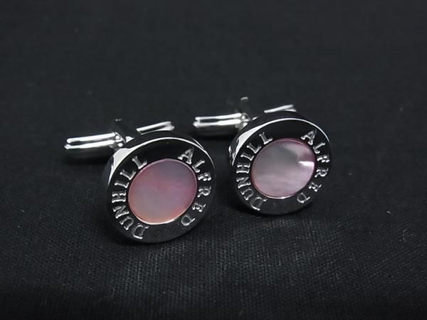 ALFRED DUNHILL アルフレッドダンヒル シェル カフスボタン カフリンクス 紳士 メンズ ピンク系×シルバー系 FV2870