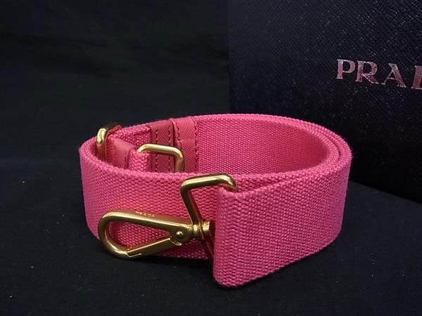 ■美品■ PRADA プラダ バッグ用 ショルダーストラップ 斜め掛け 肩掛け レディース ピンク系 BN5819