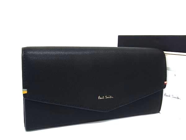 Paul Smith ポールスミス レザー 二つ折り 長財布 ウォレット 札入れ 小銭入れ メンズ ダークネイビー系 FN6921
