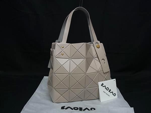 BAO BAO ISSEY MIYAKE バオバオイッセイミヤケ カラット PVC トートバッグ ハンドバッグ ベージュ系 FU4216